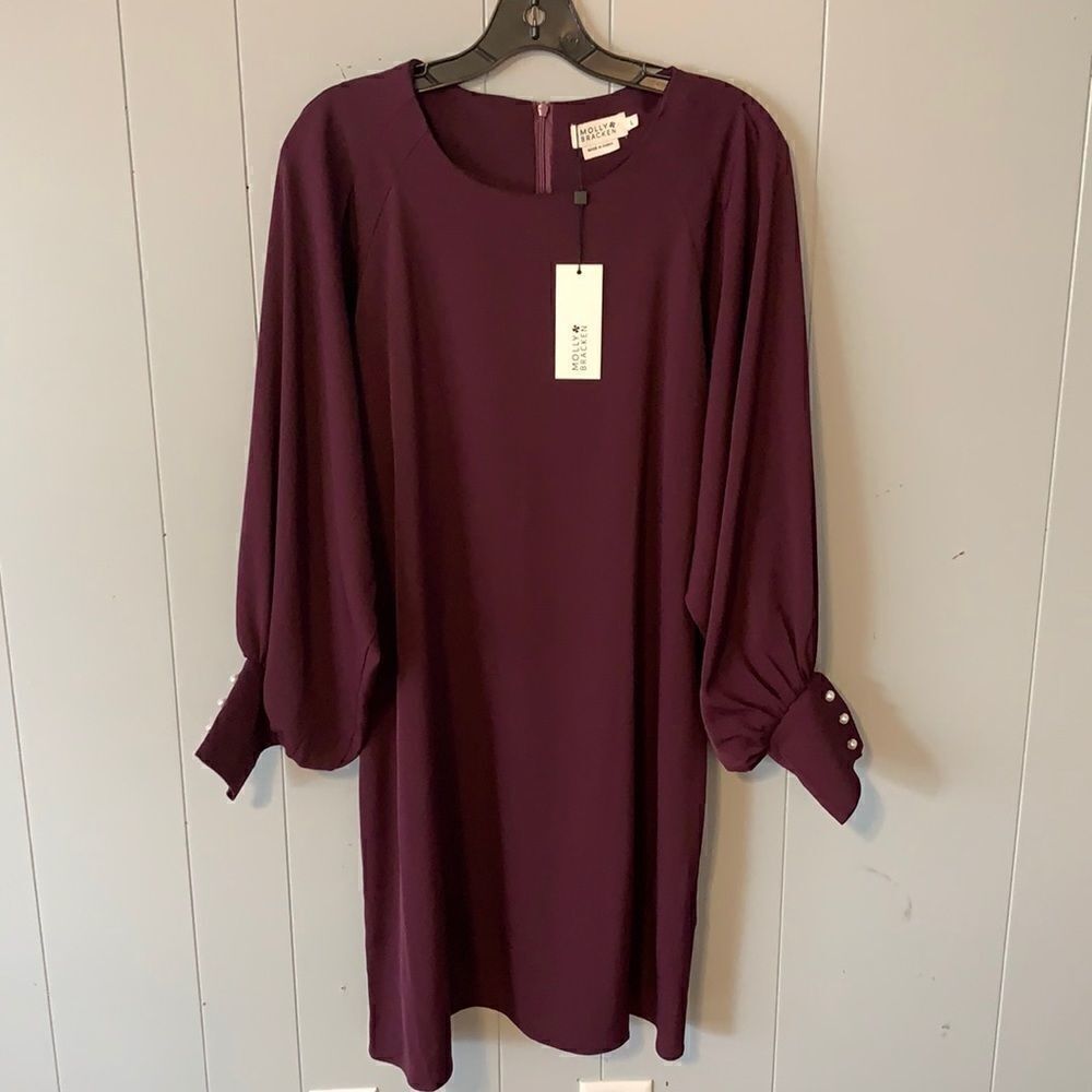 NWT Molly Bracken Plum Dress Size Large